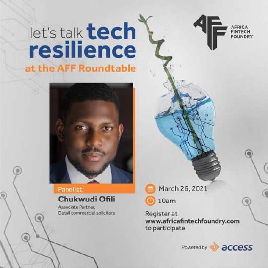 Our Associate Partner, Chukwudi Ofili, speaking at Africa Fintech Foundry Roundtable