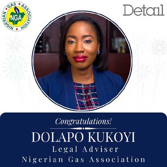 Congratulations to our Partner, Dolapo Kukoyi, on her emergence as Legal Advisor for the Nigerian Gas Association
