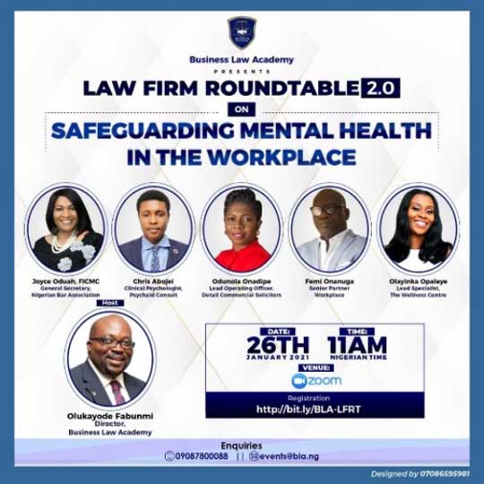 Our Lead Operating Officer, Odunola Onadipe, speaking at Business Law Academy Roundtable