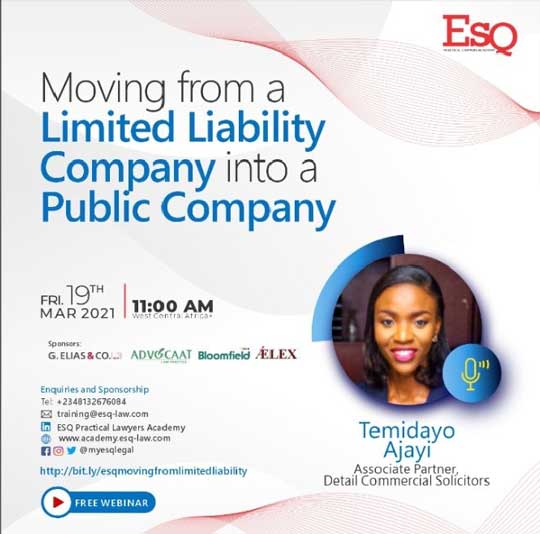 Our Associate Partner, Temidayo Ajayi, speaking at ESQLegal webinar