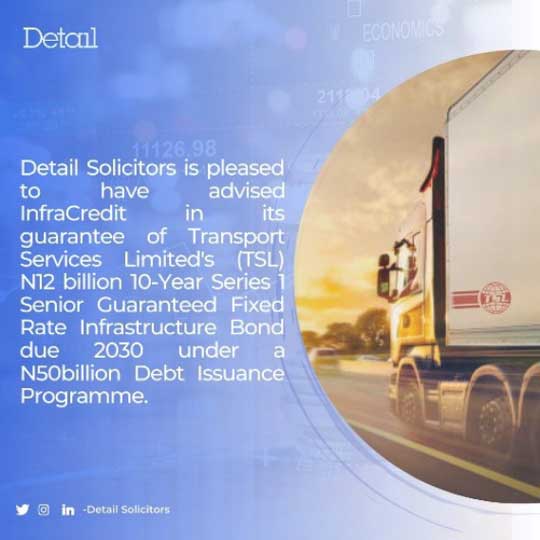 Detail is pleased to have advised Infrastructure Credit on its Infrastructure Bonds