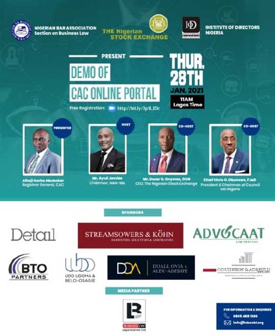We are delighted to sponsor webinar on CAC’s demo of online portal
