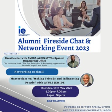 Ayuli Jemide was a speaker at the IE University Alumni Fireside Chat & Networking Event 2023