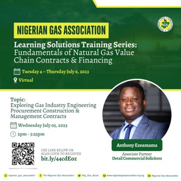 Anthony Ezeamama was a speaker at the Learning Solution Training on the Fundamentals of Natural Gas Contracts and Financing organised by the Nigerian Gas Association