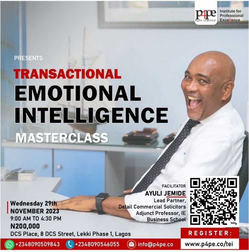 Our Lead Partner, Ayuli Jemide facilitates a Masterclass organized by the P4PE Limited on Transactional Emotional Intelligence (TEI).