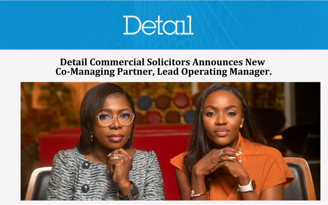 Detail Commercial Solicitors Announces New Co-Managing Partner, Lead Operating Manager.